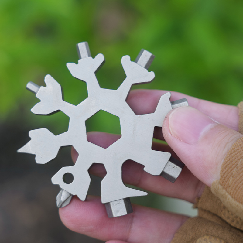 Multi-Function Snowflake Wrench Keychain