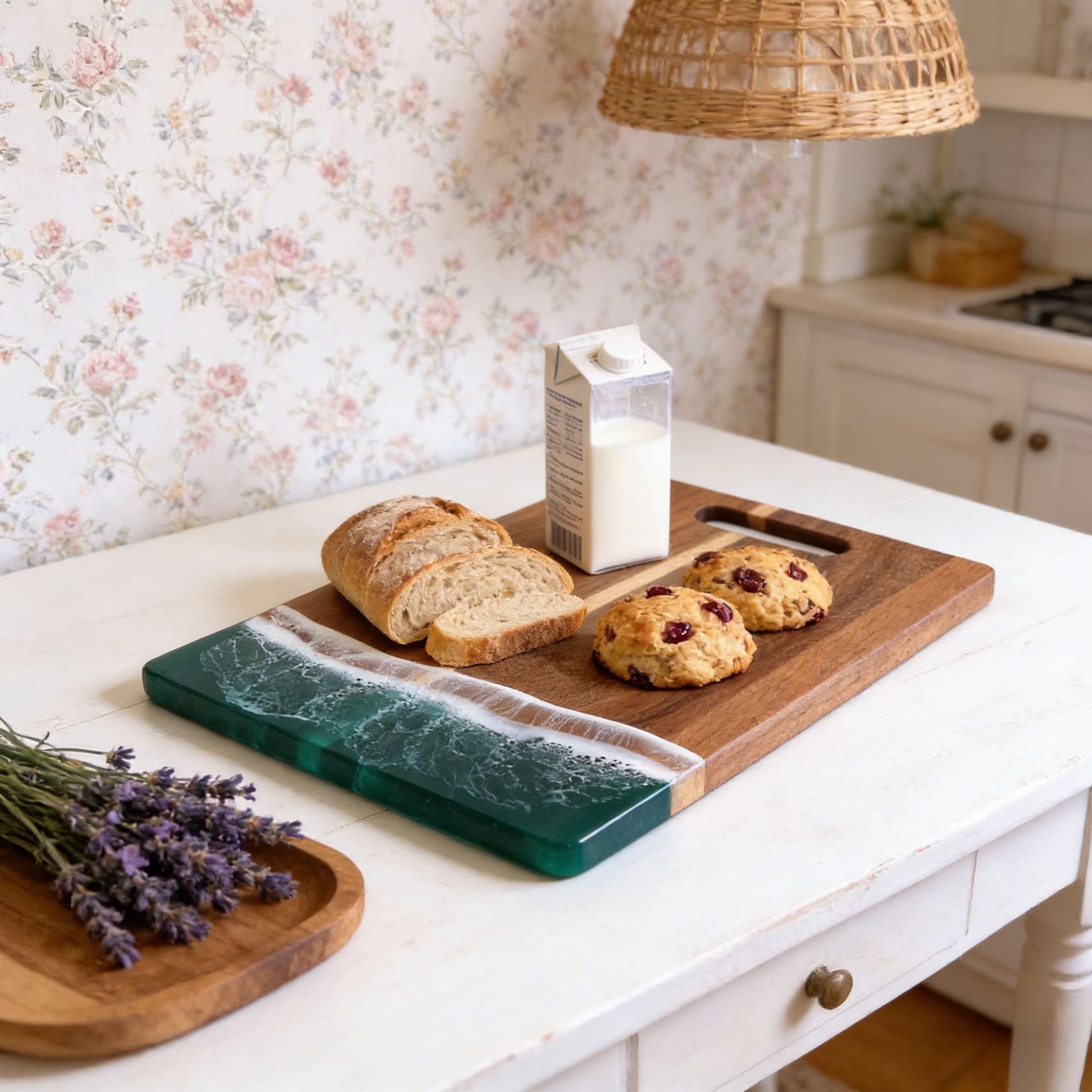 Epoxy Resin Acacia with Hook Cutting Board