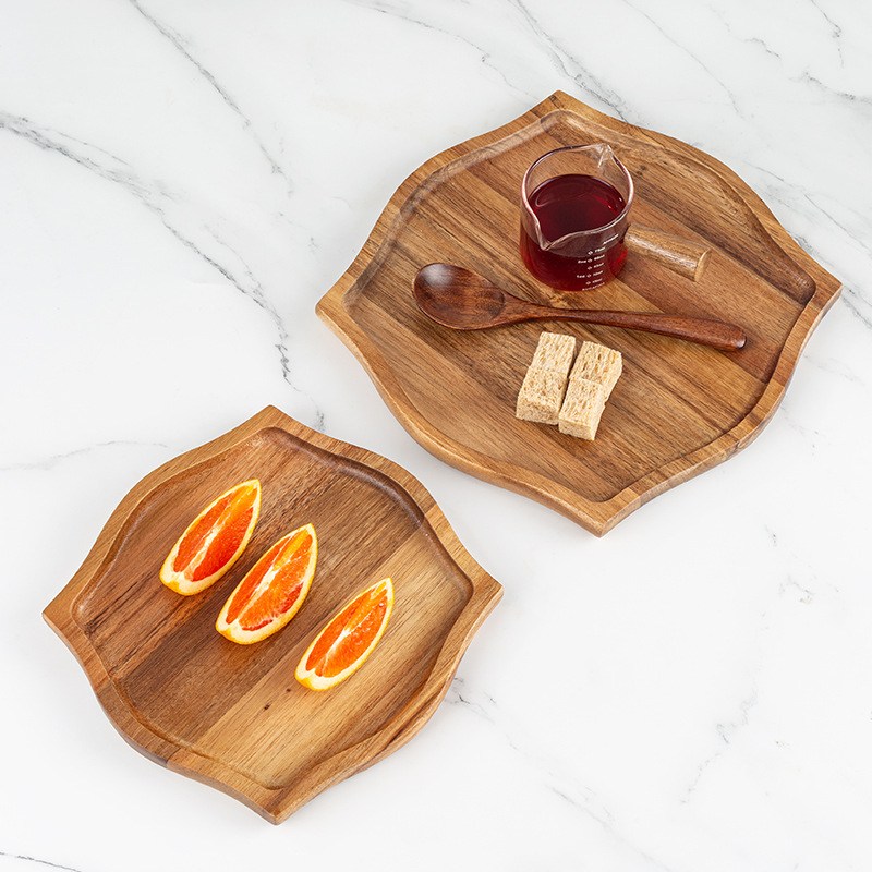 Acacia Solid Wood Snack Plate