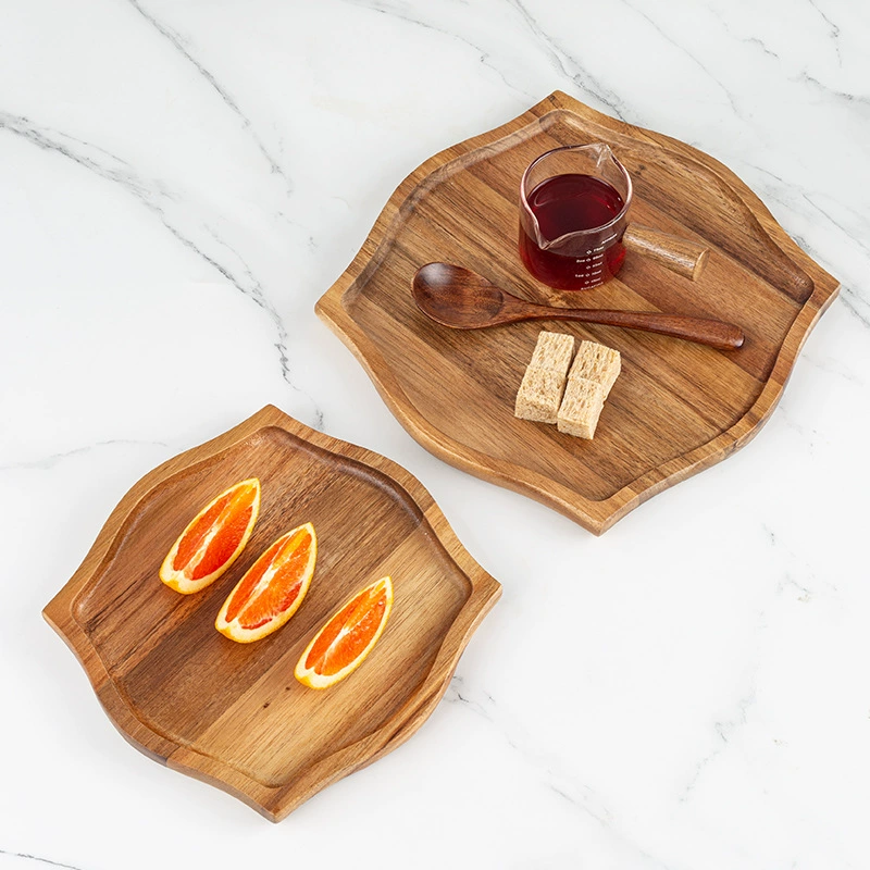 Acacia Solid Wood Snack Plate
