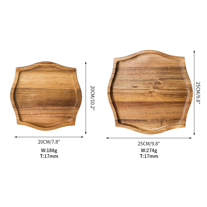 Acacia Solid Wood Snack Plate
