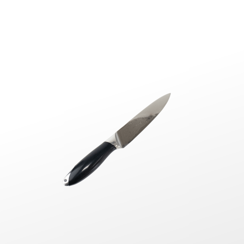Damascus Steel 5-inch Fruit peeling Knife Black ABS Handle
