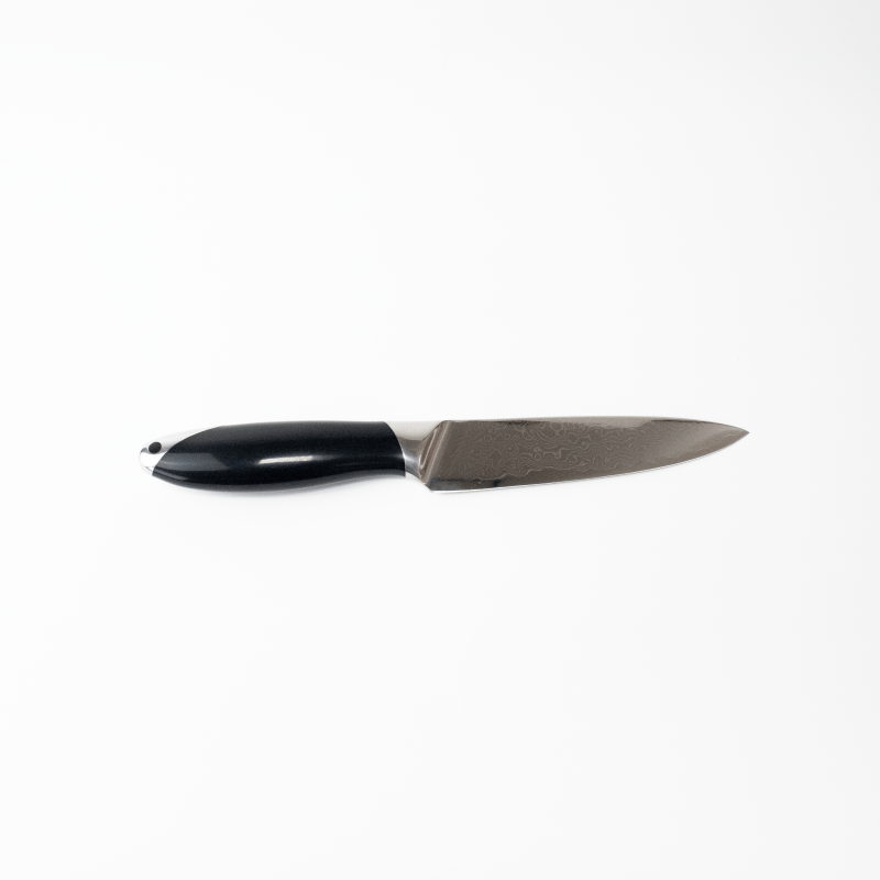 Damascus Steel 5-inch Fruit peeling Knife Black ABS Handle