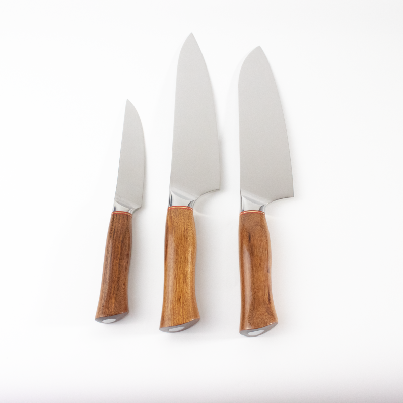 Wooden Handle Home Kitchen Damascus Steel Knife Set