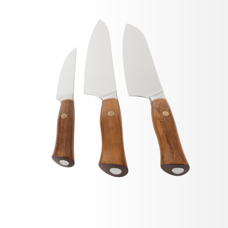 Wooden Handle Home Kitchen Damascus Steel Knife Set
