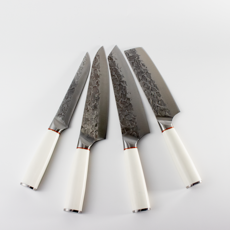 Japanese Chef's Knife Set with White ABS Handle