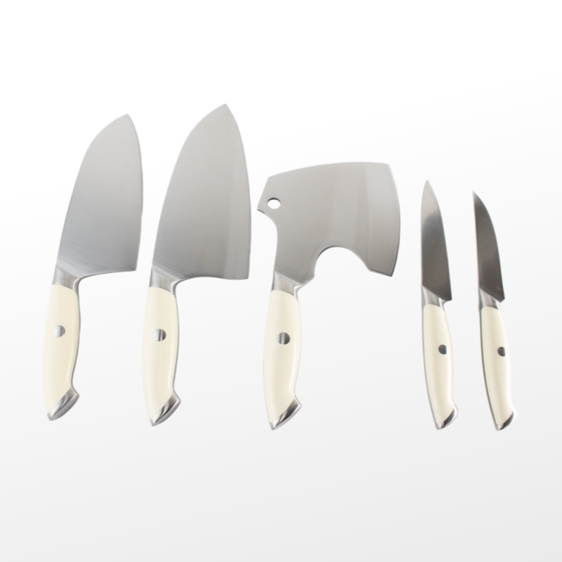 Premium Kitchen Knife Set with White ABS Handle<