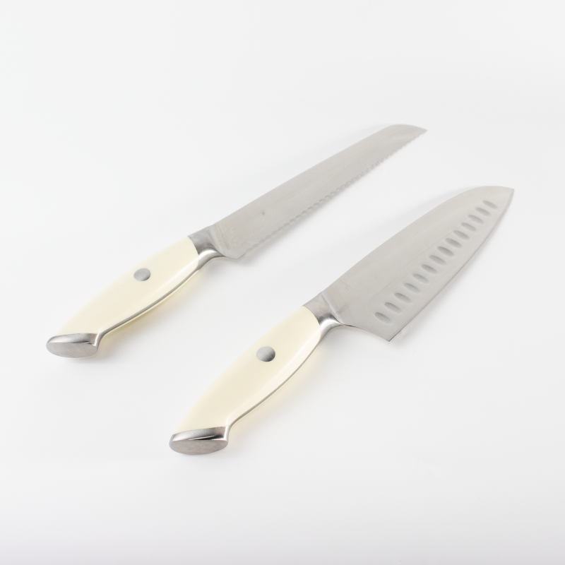 Premium Kitchen Knife Set with White ABS Handle