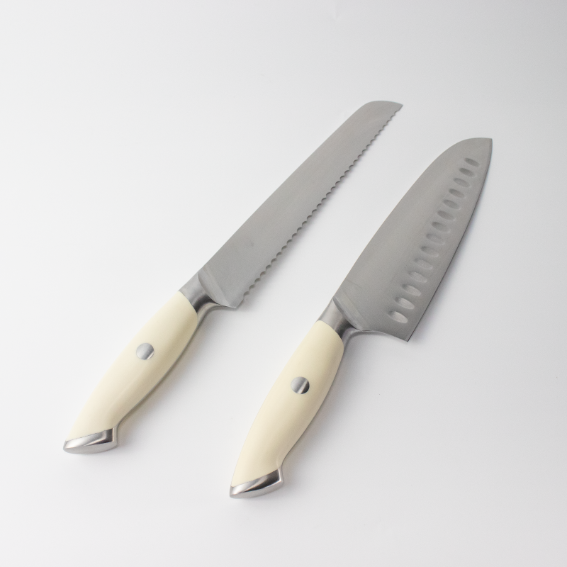Premium Kitchen Knife Set with White ABS Handle