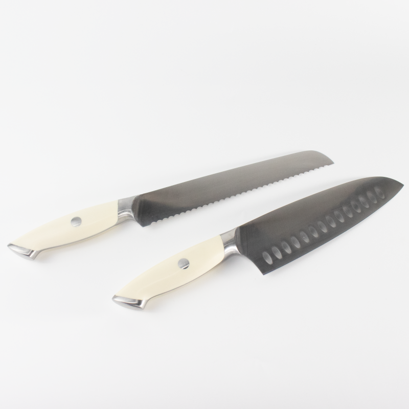 Premium Kitchen Knife Set with White ABS Handle