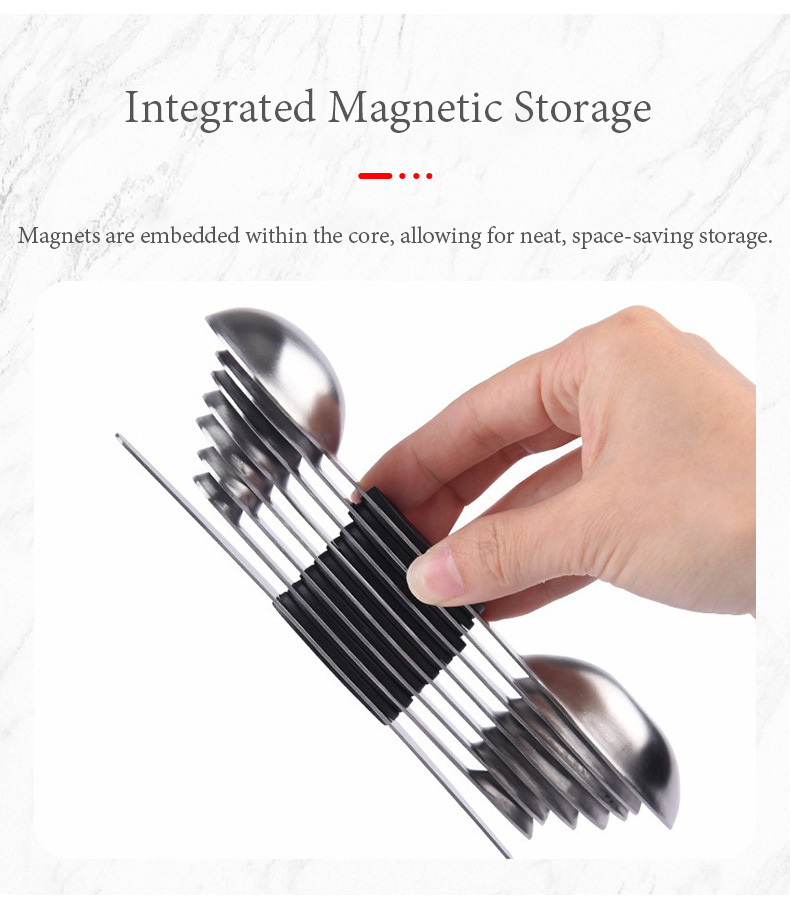 Magnetic Double-Ended Stainless Steel Measuring Spoons, 8-Piece Set