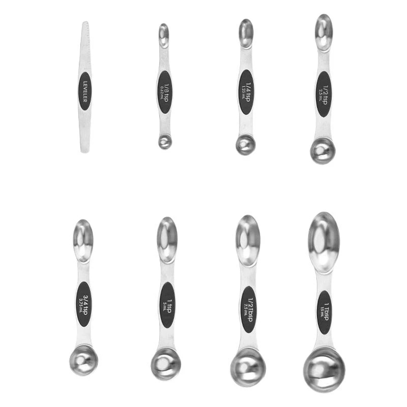 Magnetic Double-Ended Stainless Steel Measuring Spoons, 8-Piece Set