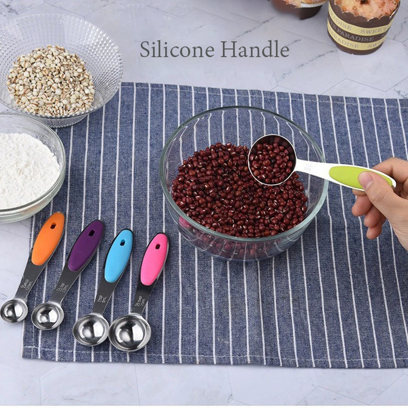 Colorful Stainless Steel Measuring Spoons, 5-Piece Baking Seasoning Set