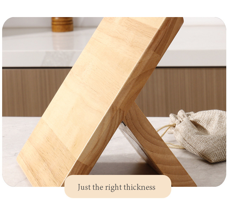 Square Rubberwood and Acacia Wood Knife Block