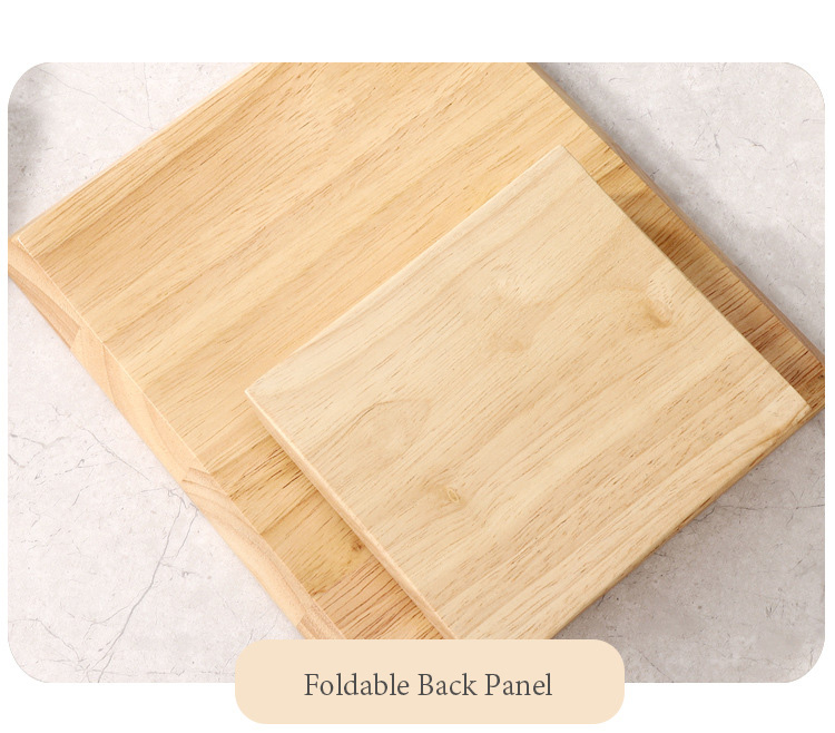 Square Rubberwood and Acacia Wood Knife Block