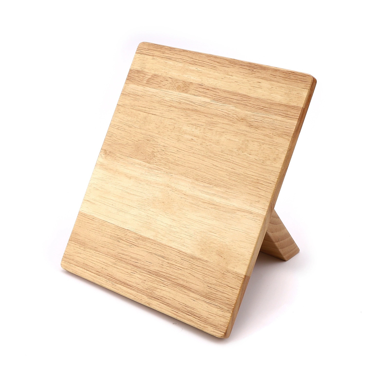 Square Rubberwood and Acacia Wood Knife Block