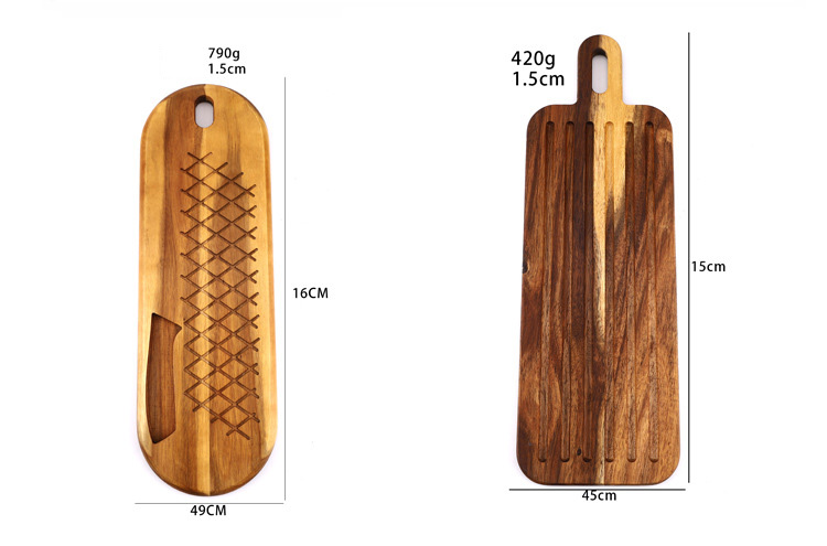 Custom-Made Portable Acacia Wood Cutting Board / Solid Wood Bread Board