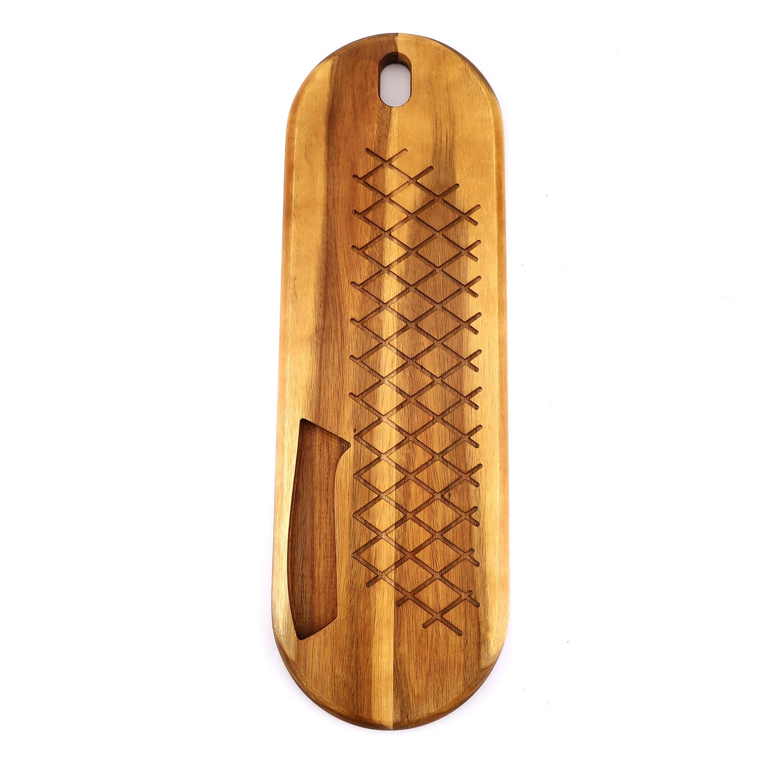 Custom-Made Portable Acacia Wood Cutting Board / Solid Wood Bread Board