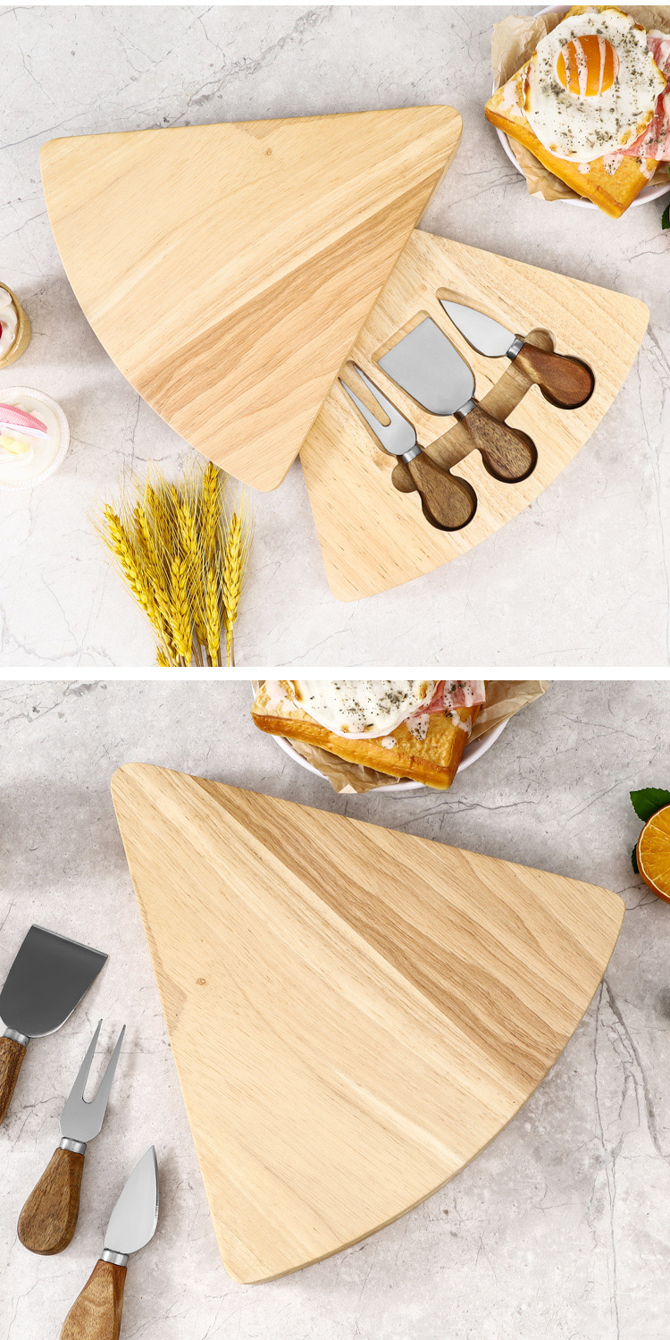Fan-Shaped Folding Rubberwood Cheese Board