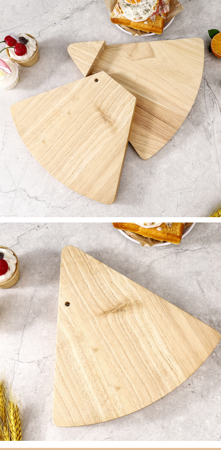 Fan-Shaped Folding Rubberwood Cheese Board