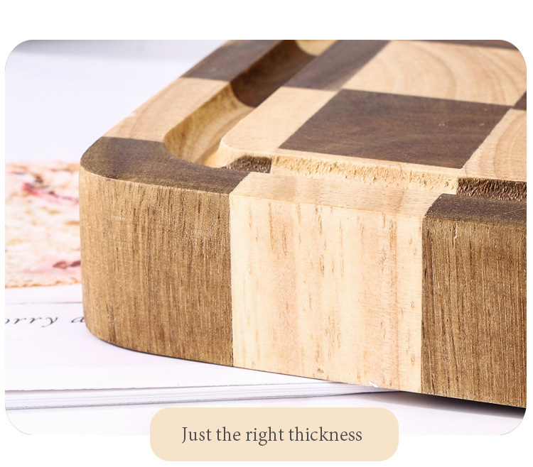 Household Checkerboard-Patterned Acacia Wood Cutting Board