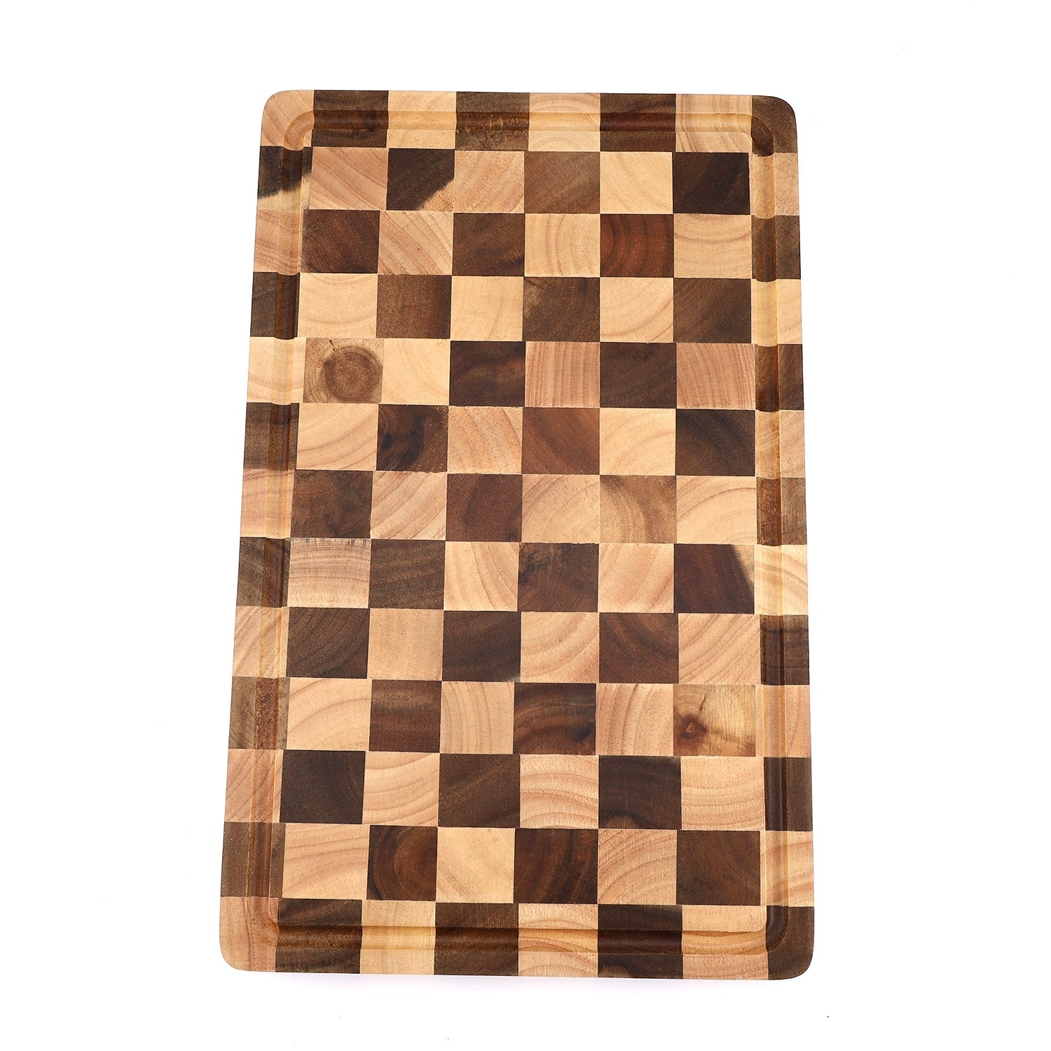 Household Checkerboard-Patterned Acacia Wood Cutting Board