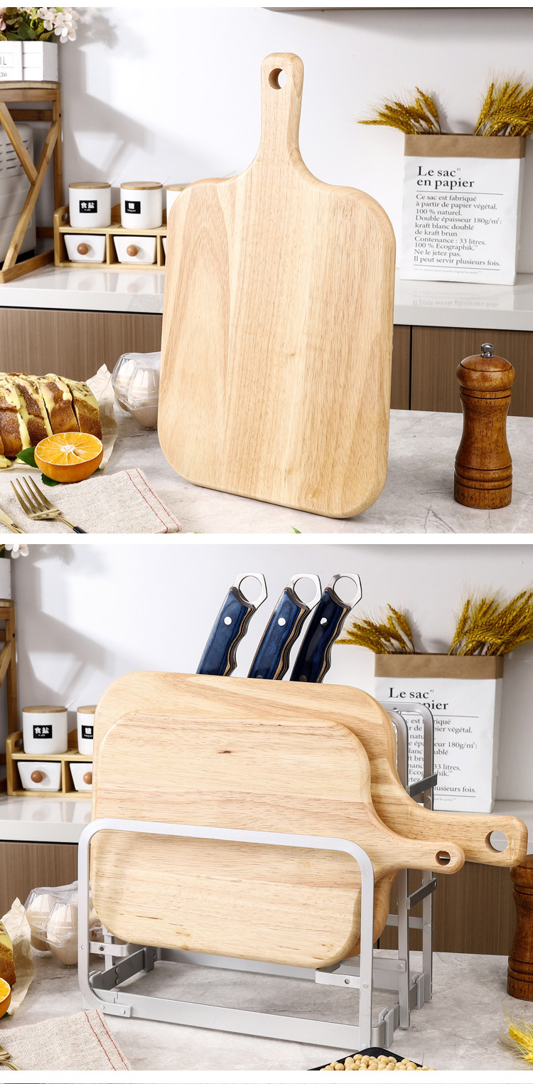 Multipurpose Rubberwood Cutting Board for Fruits, Steaks, and Pizza