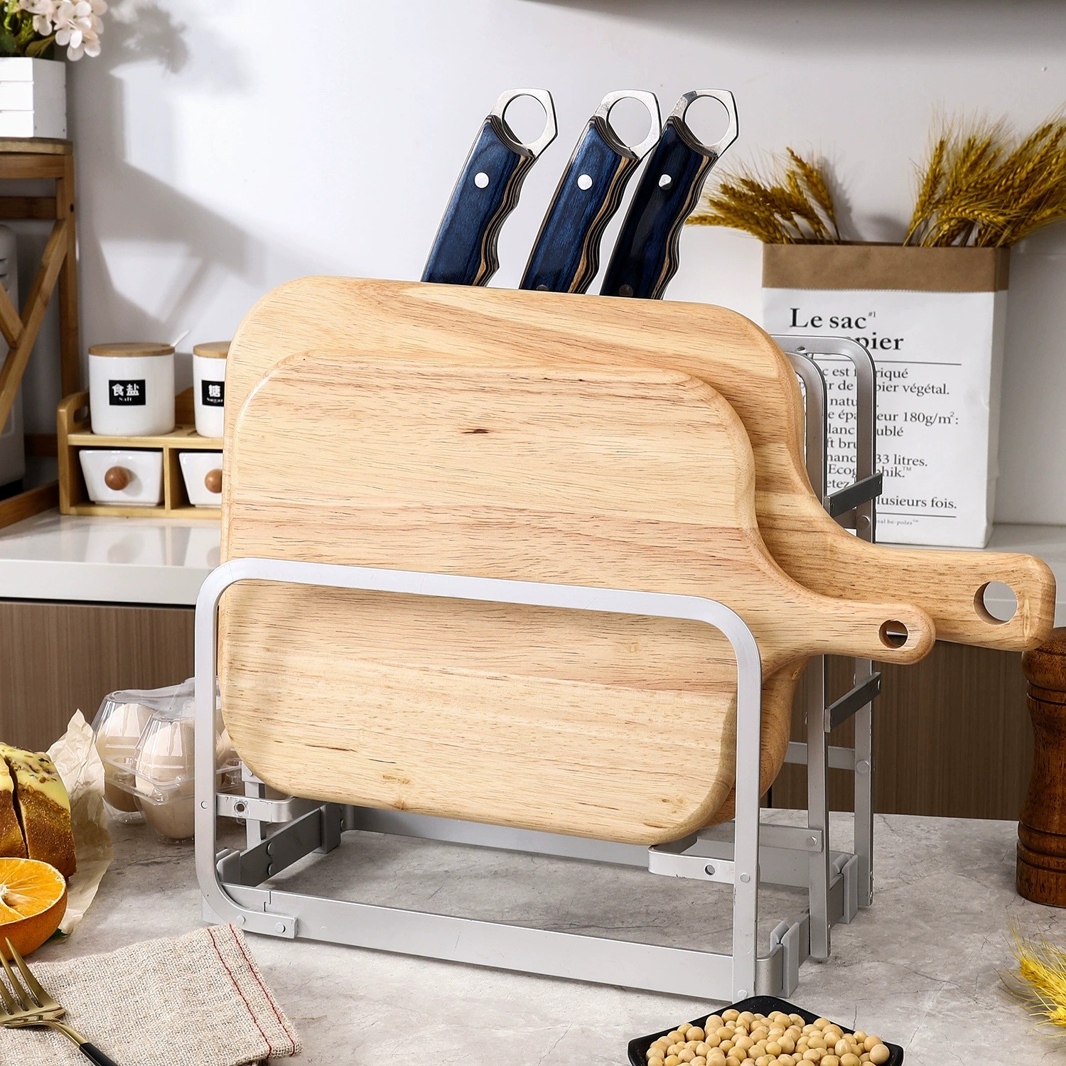 Multipurpose Rubberwood Cutting Board for Fruits, Steaks, and Pizza