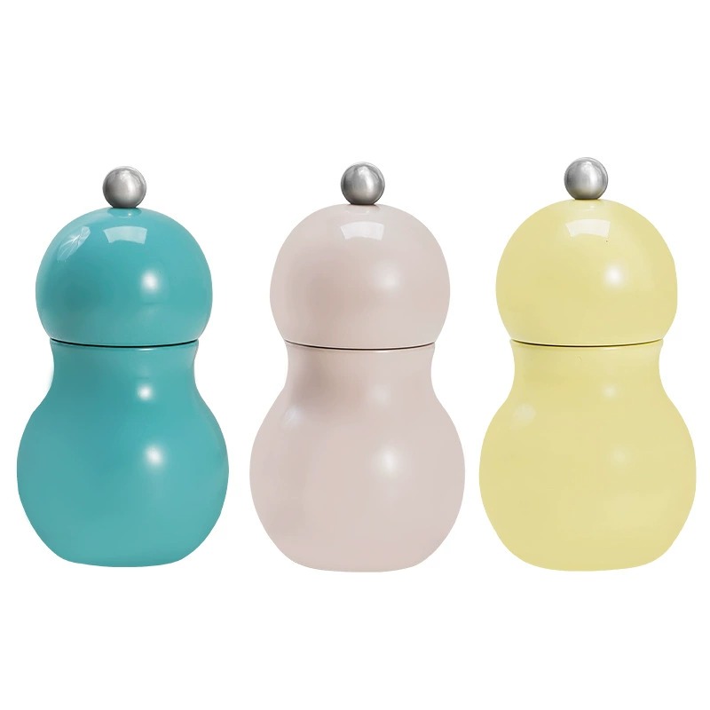Colorful Spray-Painted Solid Wood Pepper Mill, Customizable