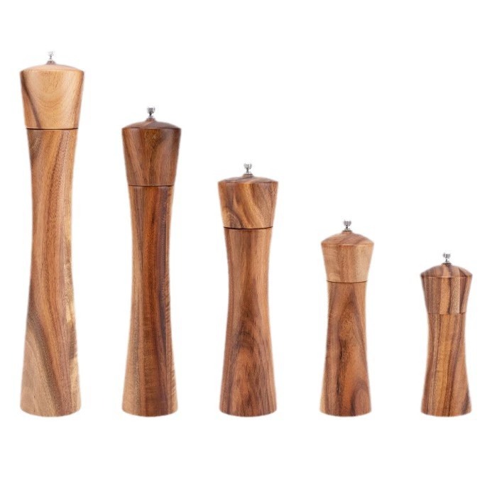 6-Inch Ceramic Core Pepper Mill, Hourglass Shape, for Salt & Pepper